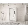 Armoire dressing,  longeur 100 cm, 2 portes, 2 penderies et 5 niches,  Gamme YORK_02