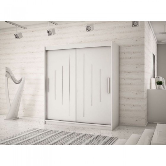 Armoire dressing,  longeur 150 cm, 2 portes, 2 penderies et 5 niches,  Gamme YORK