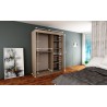 Armoire dressing,  longeur 150 cm, 2 portes, 2 penderies et 5 niches,  Gamme YORK
