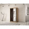 Armoire dressing,  longeur 120 cm, 2 portes, 2 penderies et 5 niches,  Gamme YORK_02