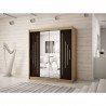 Armoire dressing,  longeur 200 cm, 2 portes, 2 penderies et 10 niches,  Gamme YORK_01