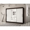 Armoire dressing,  longeur 250 cm, 3 portes, 2 penderies et 10 niches,  Gamme YORK_01