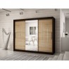Armoire dressing,  longeur 250 cm, 3 portes, 2 penderies et 10 niches,  Gamme YORK_01