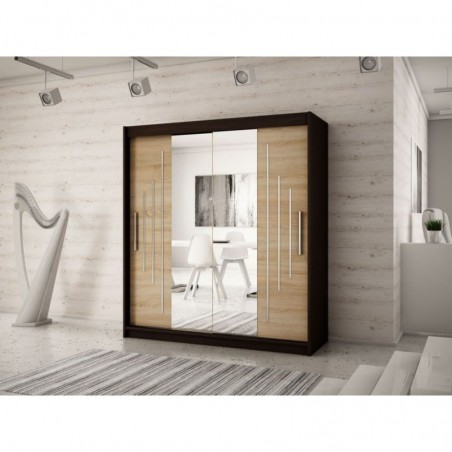 Armoire dressing,  longeur 180 cm, 2 portes, 2 penderies et 10 niches,  Gamme YORK_01