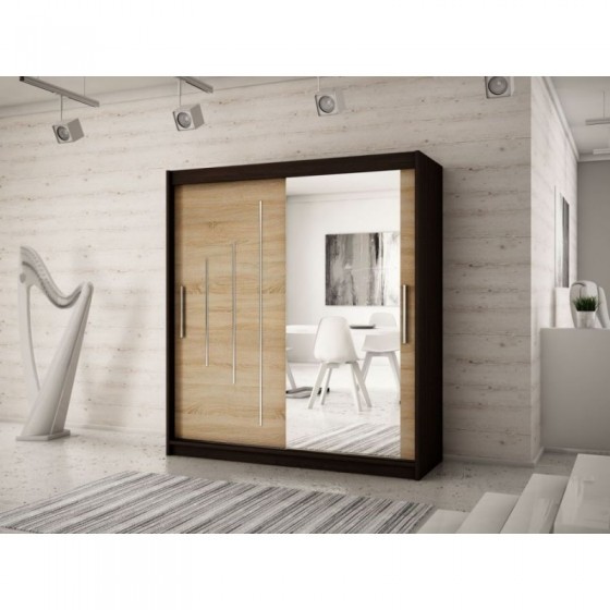 Armoire dressing,  longeur 180 cm, 2 portes, 2 penderies et 10 niches,  Gamme YORK_02