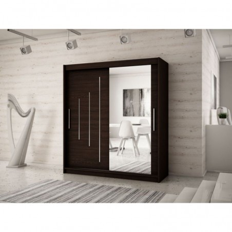 Armoire dressing,  longeur 150 cm, 2 portes, 2 penderies et 5 niches,  Gamme YORK_02