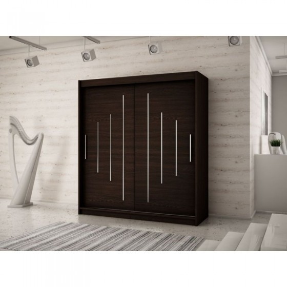 Armoire dressing,  longeur 150 cm, 2 portes, 2 penderies et 5 niches,  Gamme YORK