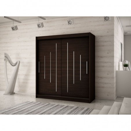 Armoire dressing,  longeur 150 cm, 2 portes, 2 penderies et 5 niches,  Gamme YORK