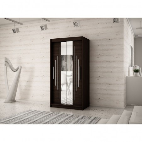 Armoire dressing,  longeur 120 cm, 2 portes, 2 penderies et 5 niches,  Gamme YORK_01