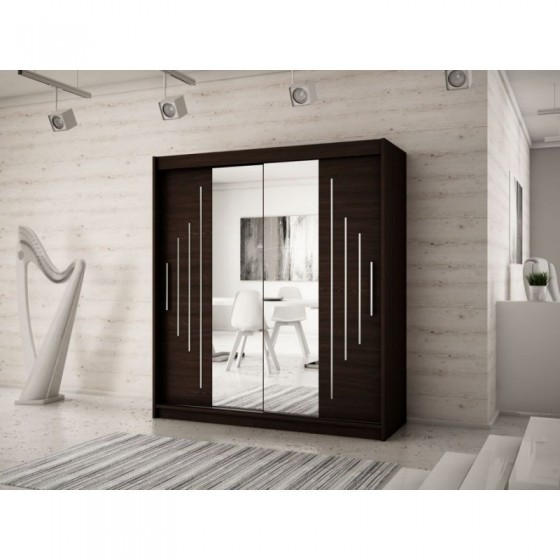 Armoire dressing,  longeur 180 cm, 2 portes, 2 penderies et 10 niches,  Gamme YORK_01
