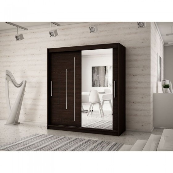 Armoire dressing,  longeur 180 cm, 2 portes, 2 penderies et 10 niches,  Gamme YORK_02