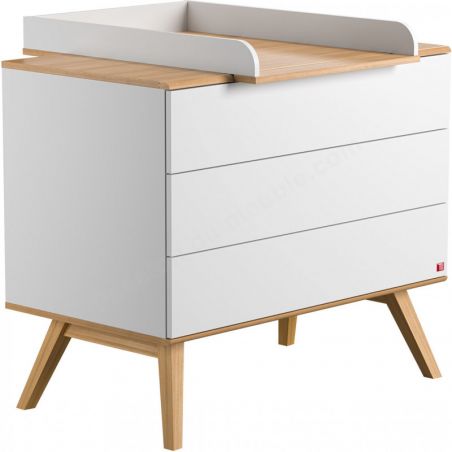 Commode 3 tiroirs, Gamme nature Blanc Oui