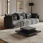 Table basse, longeur 90 cm, couleur Beton et noir, Gamme Slate