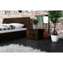 Lit en bois massif, dimension du matelas 180 x 200, couleur Hêtre wengé, Gamme Lancy