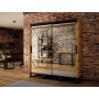 Armoire dressing, 1 niche(s), 2 portes coulissantes, longeur 200 cm, couleur Chêne Craft & Noir mat, Gamme Ricciano_T3